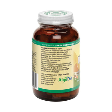 Green Nutritionals Vegan Vitamin D3 1000IU + Mushrooms 60 Capsules