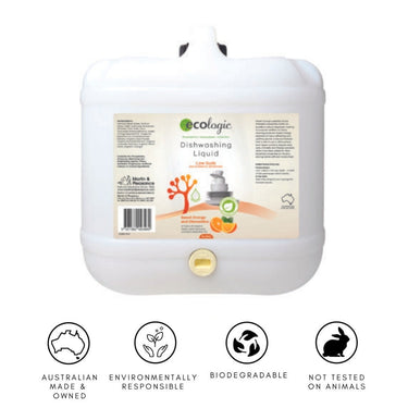 ECOLogic Sweet Orange & Tangerine Dishwashing Liquid BULK 15L