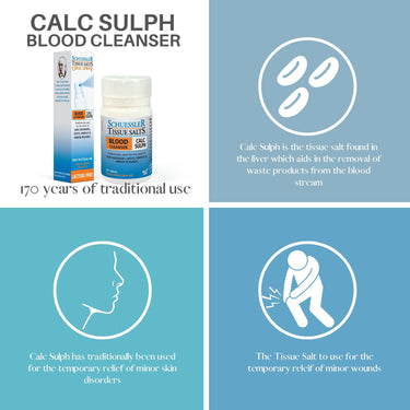 Schuessler Tissue Salts 125 Tablets - CALC SULPH | BLOOD CLEANSER | Homeopathic Preparation