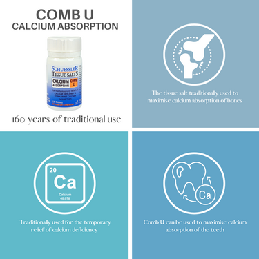 Schuessler Tissue Salts 125 Tablets - COMB U | CALCIUM ABSORPTION