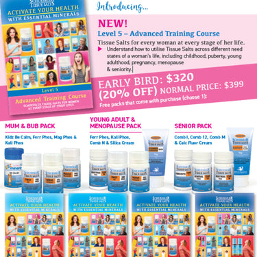 Schuessler Tissue Salts Course – Level 5 – TISSUE SALTS FOR EVERY WOMAN AT EVERY STAGE OF HER LIFE
