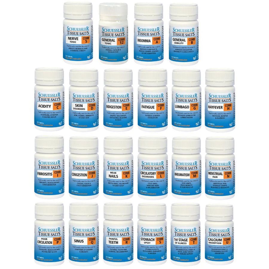 Schuessler Tissue Salts 125 Tablets - 22 Combination Bundle