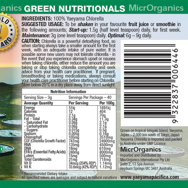 Green Nutritionals Yaeyama Pacifica Chlorella