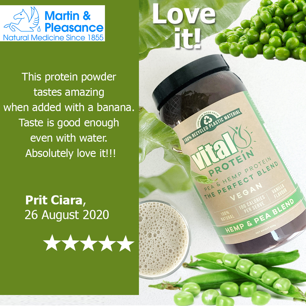 Vital Protein Pea & Hemp Powder Blend 500GM Martin & Pleasance
