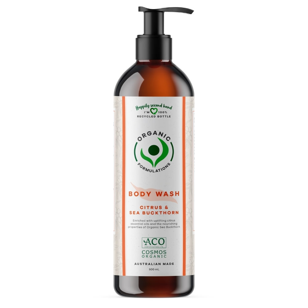 2 Organic Formulations - Citrus & Sea Buckthorn Body Wash 500mL Front