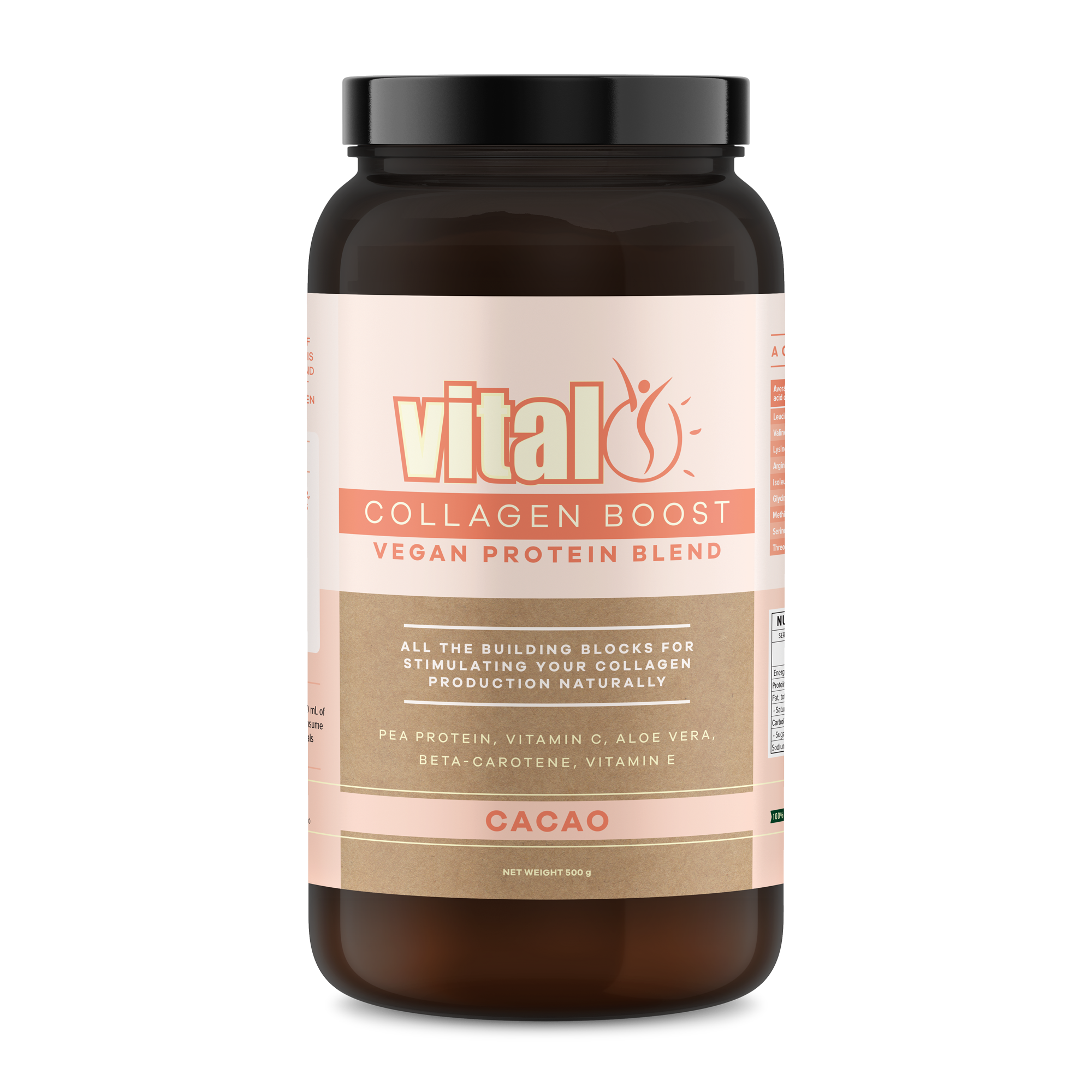 Vital Collagen Boost Vegan Protein Blend Cacao 500GM
