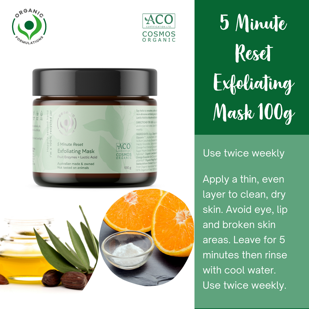 Organic Formulations 5 Minute Reset Exfoliating Mask 100g | Martin & Pleasance Organic Formulations 5 Minute Reset Exfoliating Mask 100g | Martin & Pleasance