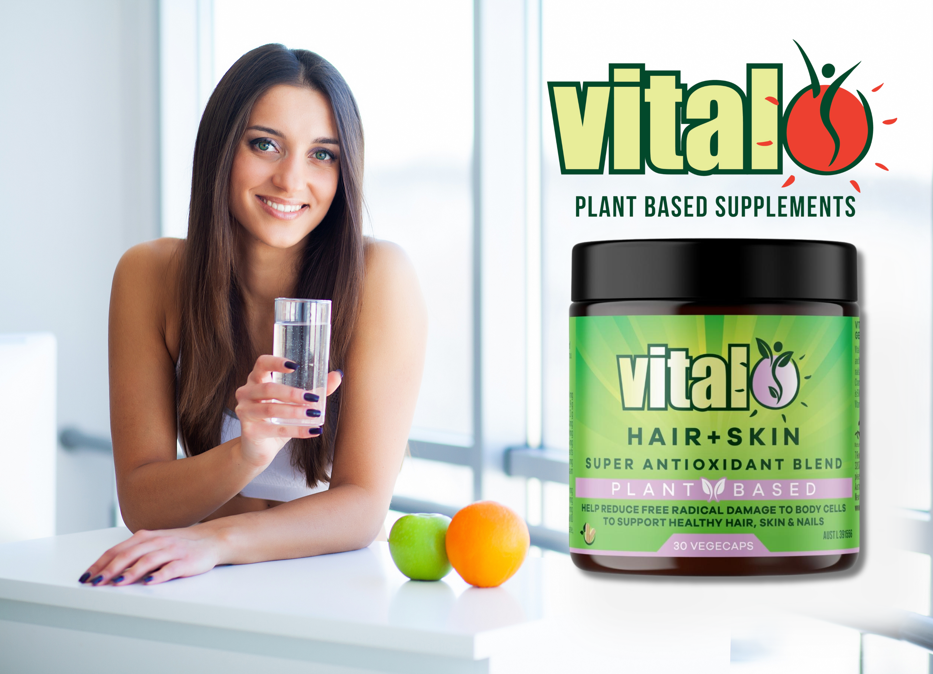 Vital Plant Based Hair + Skin Super Antioxidant Blend 30 Vegecaps